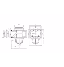 SKIMMER V20 ABS для вкладишів, 200×150 мм, з латунними вставками – сірий (RAL7037)